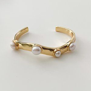 J. Crew Freshwater Pearl Inlay Cuff, Multiple Sizes